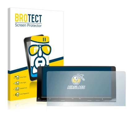 Vorderseite einer Produktverpackung mit dem Markenlogo BROTECT. Daneben ist das Gerät Volkswagen T7 Multivan Life Discover Med