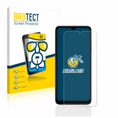 Vorderseite einer Produktverpackung mit dem Markenlogo BROTECT. Daneben ist das Gerät Nokia G22 mit dem zugehörigen Displaysch