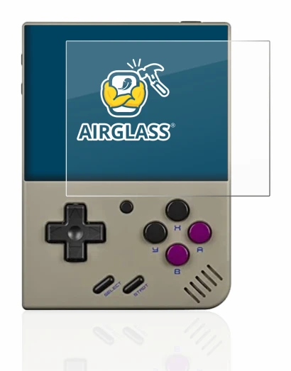 Abbildung des Geräts Miyoo Mini Plus mit einer Vielzahl des Displayschutzes.