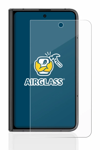 Abbildung des Geräts Google Pixel Fold (Äußeres Display) mit einer Vielzahl des Displayschutzes.