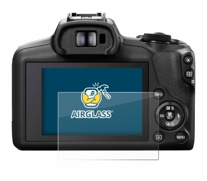 Abbildung des Geräts Canon EOS R100 mit einer Vielzahl des Displayschutzes.