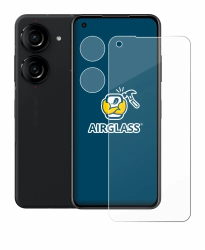 Abbildung des Geräts ASUS ZenFone 10 (Display+Kamera) mit einer Vielzahl des Displayschutzes.