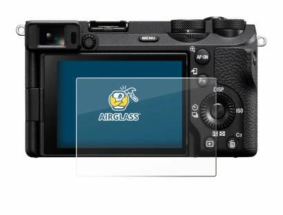 Abbildung des Geräts Sony Alpha 6700 mit einer Vielzahl des Displayschutzes.