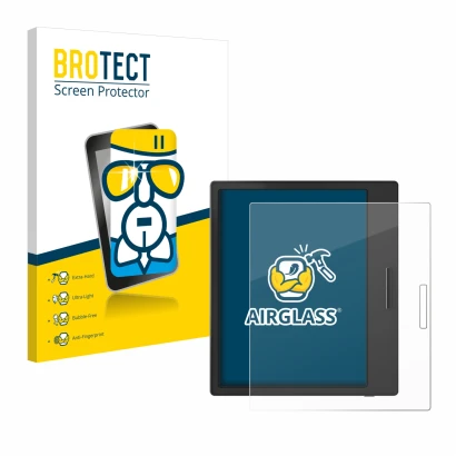 Vorderseite einer Produktverpackung mit dem Markenlogo BROTECT. Daneben ist das Gerät Boox Page mit dem zugehörigen Displaysch