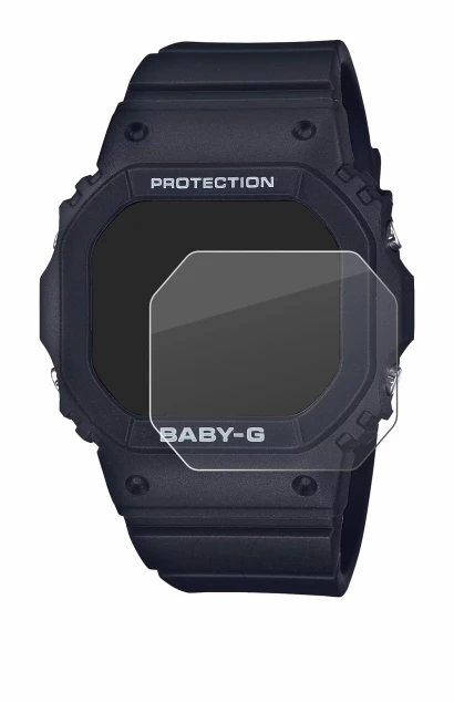 Abbildung des Geräts Casio Baby-G BGD-565 mit einer Vielzahl des Displayschutzes.