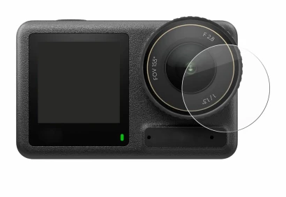 Abbildung des Geräts DJI Osmo Action 4 (Linse) mit einer Vielzahl des Displayschutzes.