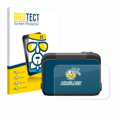 Vorderseite einer Produktverpackung mit dem Markenlogo BROTECT. Daneben ist das Gerät Insta360 Ace Pro mit dem zugehörigen Dis