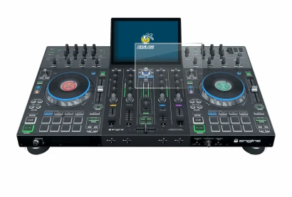 Abbildung des Geräts Denon DJ Prime 4+ mit einer Vielzahl des Displayschutzes.