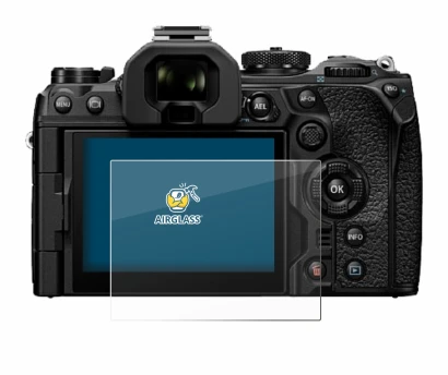 Abbildung des Geräts Olympus OM System OM-1 Mark II mit einer Vielzahl des Displayschutzes.