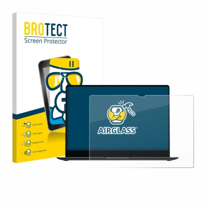 Vorderseite einer Produktverpackung mit dem Markenlogo BROTECT. Daneben ist das Gerät Samsung Galaxy Book4 Pro 14