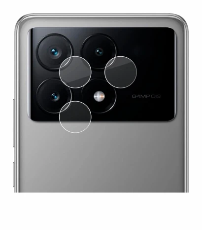 Abbildung des Geräts Xiaomi Poco X6 Pro (NUR Kameraschutz) mit einer Vielzahl des Displayschutzes.