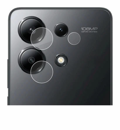 Abbildung des Geräts Xiaomi Redmi Note 13 4G (NUR Kameraschutz) mit einer Vielzahl des Displayschutzes.