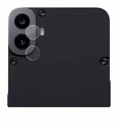 Abbildung des Geräts Nothing CMF Phone 1 (NUR Kameraschutz) mit einer Vielzahl des Displayschutzes.