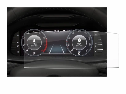Abbildung des Geräts Skoda Virtual Cockpit 10.25" mit einer Vielzahl des Displayschutzes.