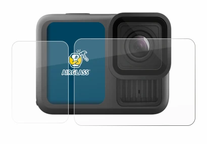 Abbildung des Geräts GoPro Hero 13 Black mit einer Vielzahl des Displayschutzes.