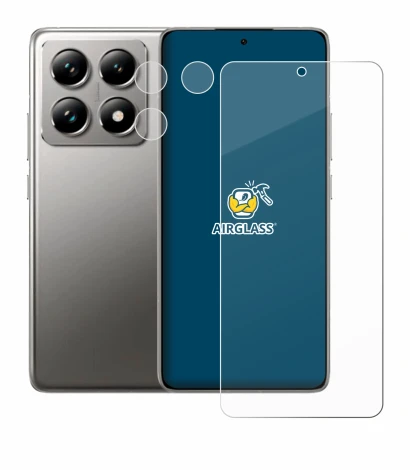 Abbildung des Geräts Xiaomi 14T Pro (Display+Kamera) mit einer Vielzahl des Displayschutzes.