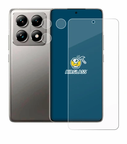 Abbildung des Geräts Xiaomi 14T (Display+Kamera) mit einer Vielzahl des Displayschutzes.