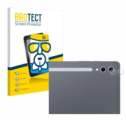 Vorderseite einer Produktverpackung mit dem Markenlogo BROTECT. Daneben ist das Gerät Samsung Galaxy Tab S10 Ultra 5G (NUR Kam