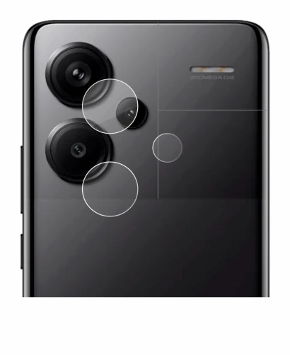 Abbildung des Geräts Xiaomi Redmi Note 13 Pro+ 5G (NUR Kameraschutz) mit einer Vielzahl des Displayschutzes.