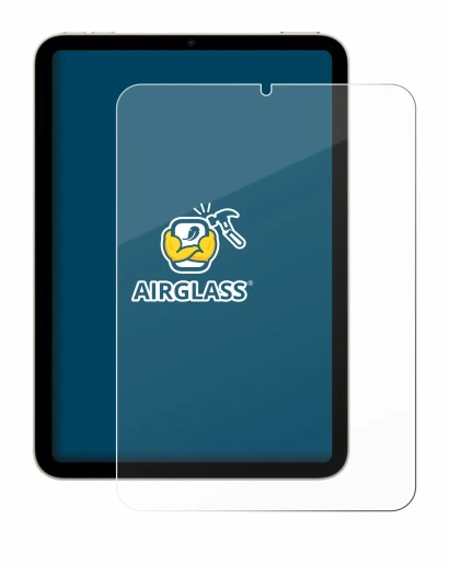 Abbildung des Geräts Apple iPad Mini 7 2024 mit einer Vielzahl des Displayschutzes.