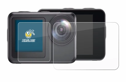 Abbildung des Geräts Akaso Brave 7 LE mit einer Vielzahl des Displayschutzes.