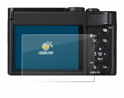 Abbildung des Geräts Panasonic Lumix DC-TZ99 mit einer Vielzahl des Displayschutzes.