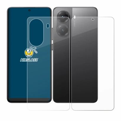 Abbildung des Geräts Xiaomi Poco X7 Pro (Display+Rückseite) mit einer Vielzahl des Displayschutzes.