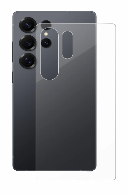 Abbildung des Geräts Samsung Galaxy S25 Ultra Enterprise Edition (Rückseite) mit einer Vielzahl des Displayschutzes.