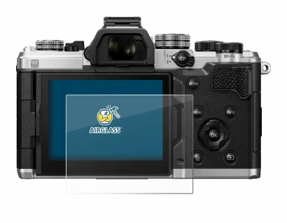 Abbildung des Geräts OM System OM-3 mit einer Vielzahl des Displayschutzes.