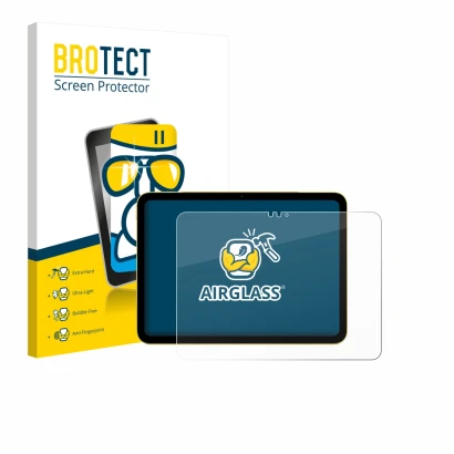 Vorderseite einer Produktverpackung mit dem Markenlogo BROTECT. Daneben ist das Gerät Apple iPad Air 11" M3 WiFi 2025 mit dem 