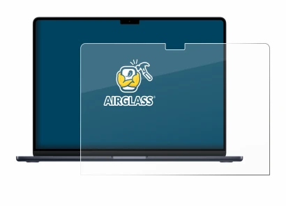Abbildung des Geräts Apple MacBook Air 15" M4 2025 mit einer Vielzahl des Displayschutzes.