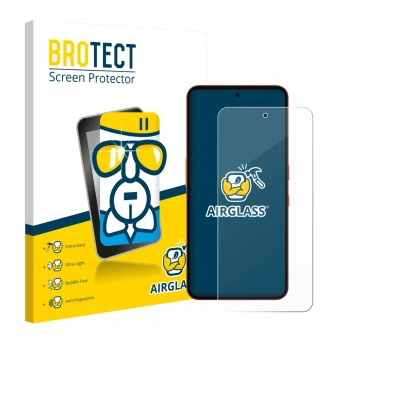 Vorderseite einer Produktverpackung mit dem Markenlogo BROTECT. Daneben ist das Gerät Nothing CMF Phone 2 Pro mit dem zugehöri