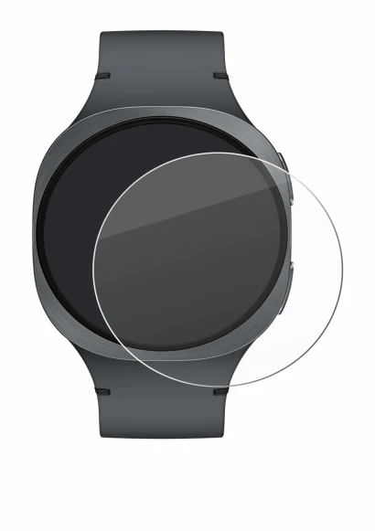 Abbildung des Geräts Samsung Galaxy Watch 8 (40 mm) mit einer Vielzahl des Displayschutzes.