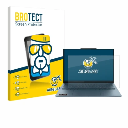 Vorderseite einer Produktverpackung mit dem Markenlogo BROTECT. Daneben ist das Gerät Lenovo Yoga Slim 7 Gen 10 14" Non-Touch 