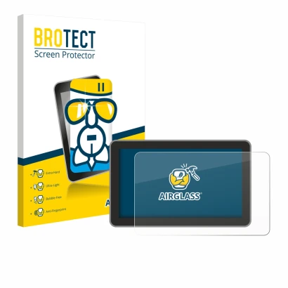 Vorderseite einer Produktverpackung mit dem Markenlogo BROTECT. Daneben ist das Gerät Bambu Lab H2D mit dem zugehörigen Displa