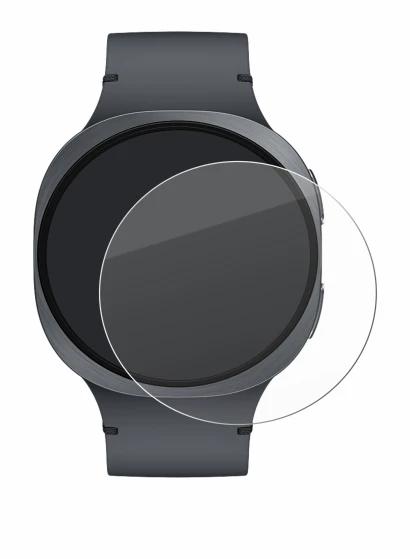 Abbildung des Geräts Samsung Galaxy Watch 8 (44 mm) mit einer Vielzahl des Displayschutzes.