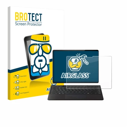 Vorderseite einer Produktverpackung mit dem Markenlogo BROTECT. Daneben ist das Gerät Microsoft Surface Pro Copilot+ 13