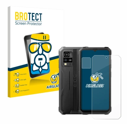 Vorderseite einer Produktverpackung mit dem Markenlogo BROTECT. Daneben ist das Gerät Blackview BV4800 SE (Display+Kamera) mit