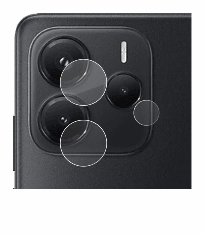 Abbildung des Geräts Xiaomi Redmi Note 14 4G (NUR Kameraschutz) mit einer Vielzahl des Displayschutzes.