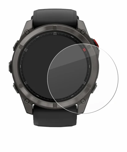 Abbildung des Geräts Garmin Fenix 8 Pro MicroLED (51 mm) mit einer Vielzahl des Displayschutzes.