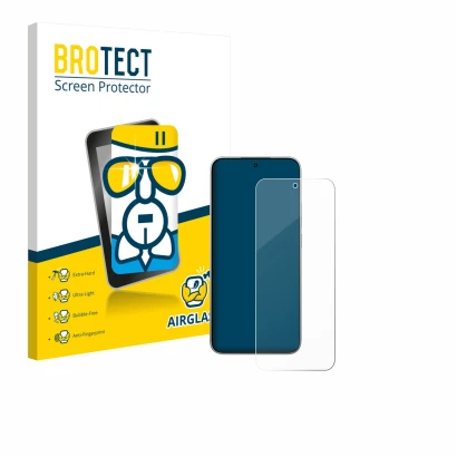 Vorderseite einer Produktverpackung mit dem Markenlogo BROTECT. Daneben ist das Gerät Xiaomi 15T mit dem zugehörigen Displaysc