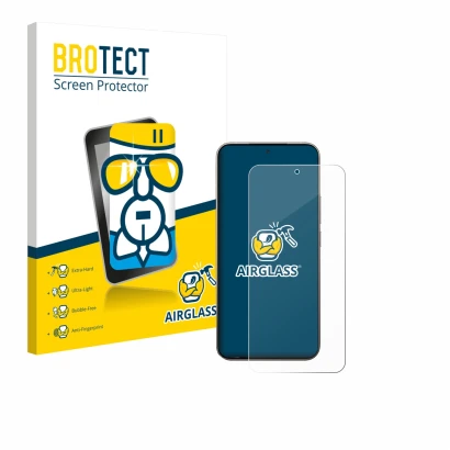 Vorderseite einer Produktverpackung mit dem Markenlogo BROTECT. Daneben ist das Gerät Xiaomi 15T Pro mit dem zugehörigen Displ