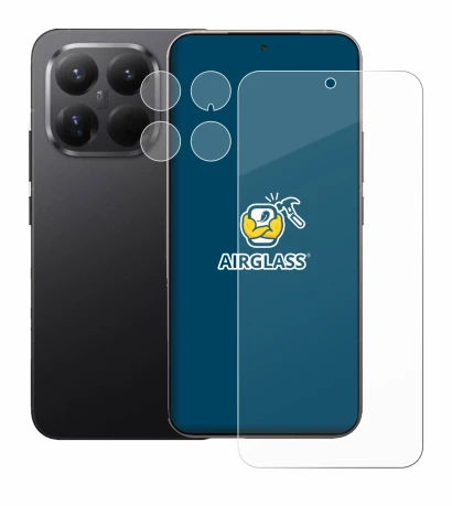 Abbildung des Geräts Xiaomi 15T Pro (Display+Kamera) mit einer Vielzahl des Displayschutzes.