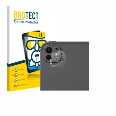 Vorderseite einer Produktverpackung mit dem Markenlogo BROTECT. Daneben ist das Gerät Apple iPad Pro 13" 2025 (NUR Kameraschut