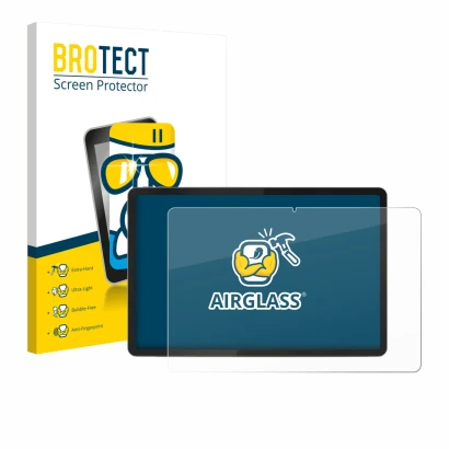 Vorderseite einer Produktverpackung mit dem Markenlogo BROTECT. Daneben ist das Gerät Lenovo Tab K11 (2. Gen.) mit dem zugehör