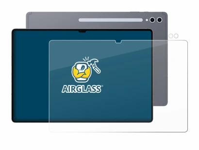 Abbildung des Geräts Samsung Galaxy Tab S10 Ultra (Display+Kamera) mit einer Vielzahl des Displayschutzes.