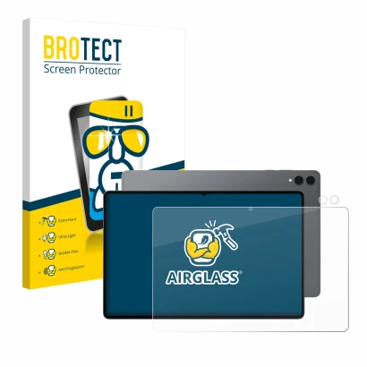 Vorderseite einer Produktverpackung mit dem Markenlogo BROTECT. Daneben ist das Gerät Samsung Galaxy Tab S11 Ultra (Display+Ka