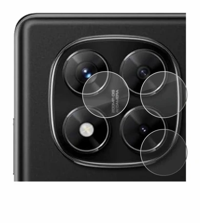 Abbildung des Geräts Xiaomi Redmi Note 14 Pro 4G (NUR Kameraschutz) mit einer Vielzahl des Displayschutzes.