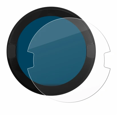 Abbildung des Geräts OOONO P-DISC NO2 mit einer Vielzahl des Displayschutzes.