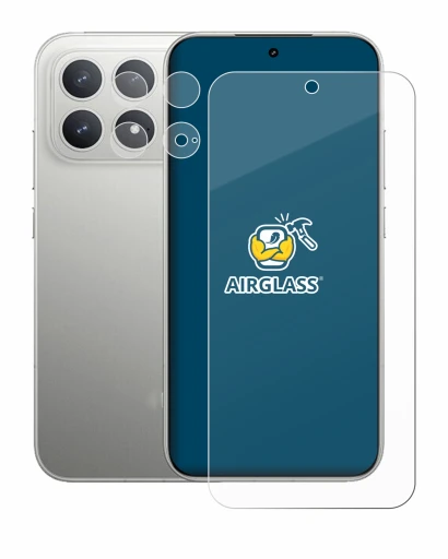 Abbildung des Geräts Xiaomi Poco F8 Pro (Display+Kamera) mit einer Vielzahl des Displayschutzes.